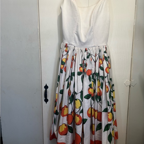 Pinup Couture Orange and Green A-Line Skirt - Picture 2 of 3